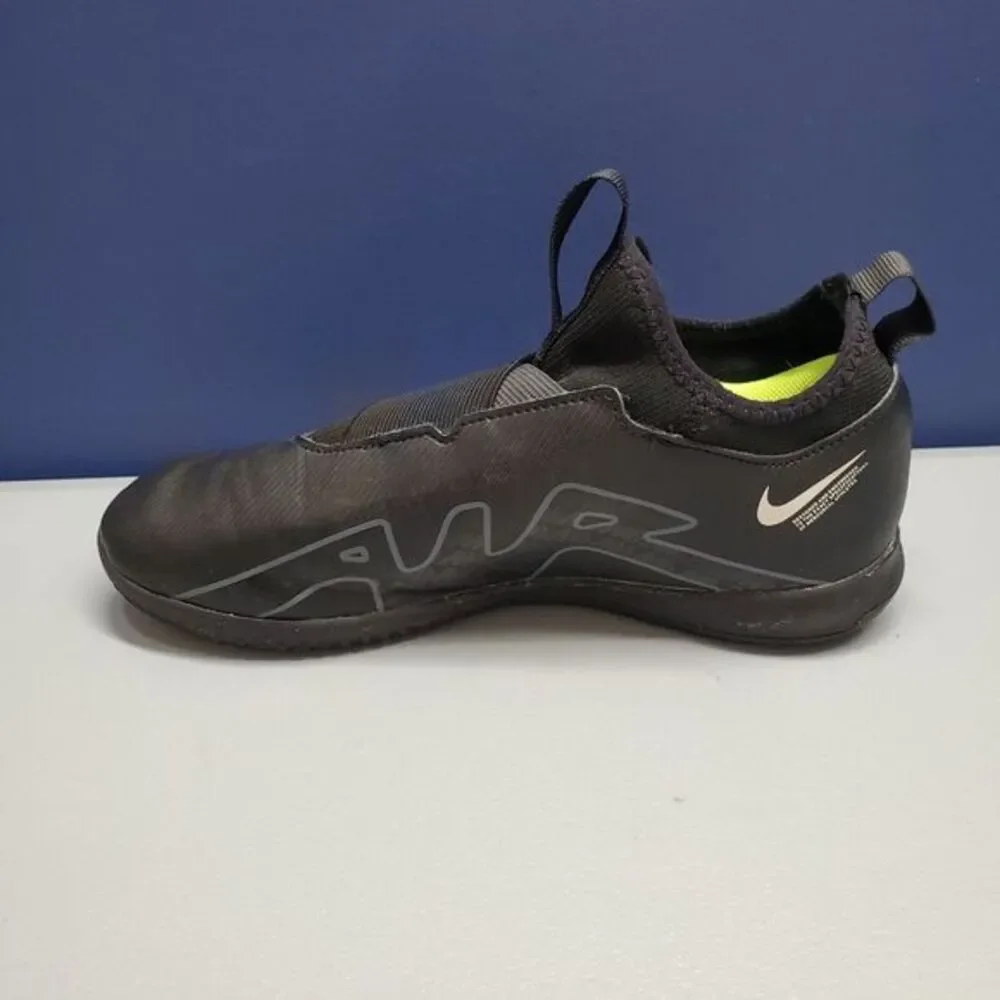 Nike Air Zoom Vapor Football Shoes Youth Sz 4.5 Black Leather Slip On DJ5619-001